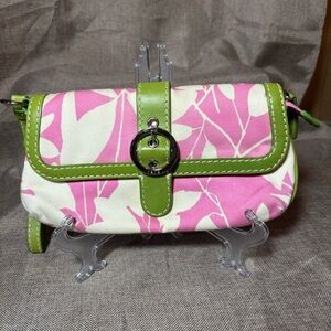 Rafe New York Pink & Green Wristlet Clutch
